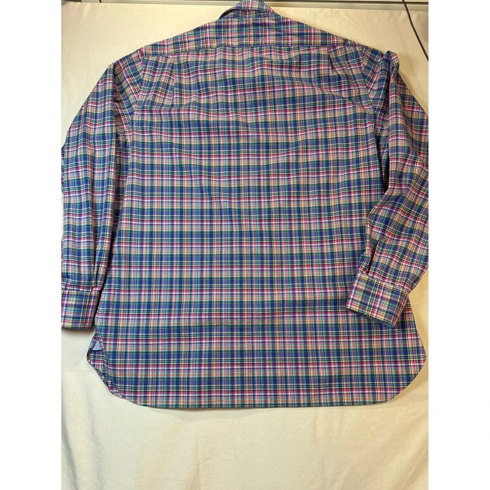 Polo Ralph Lauren Mens Large Plaid Cotton Stretch Button Down Shirt Multi Color